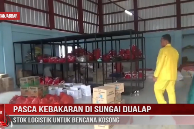 PASCA KEBAKARAN DI SUNGAI DUALAP, STOK LOGISTIK UNTUK BENCANA KOSONG