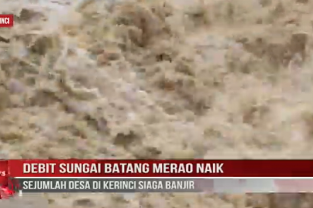 DEBIT SUNGAI BATANG MERAO NAIK, SEJUMLAH DESA DI KERINCI SIAGA BANJIR