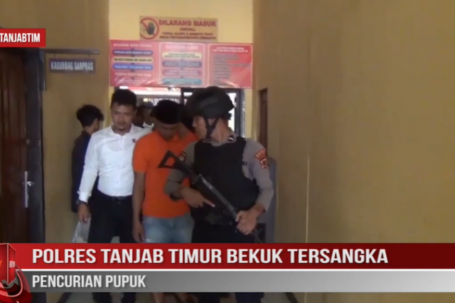 POLRES TANJAB TIMUR BEKUK TERSANGKA PENCURIAN PUPUK