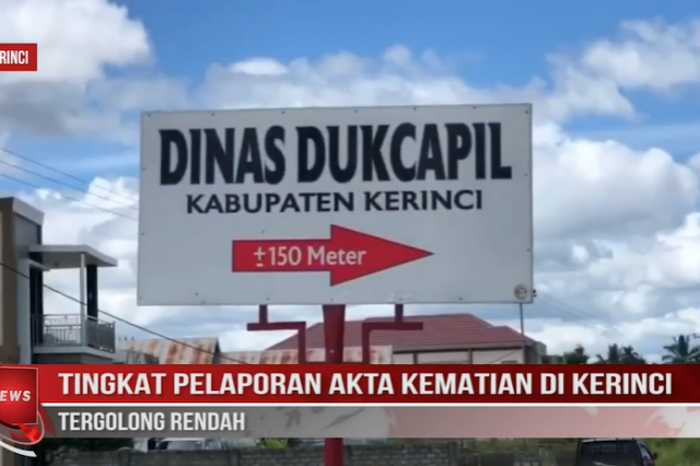TINGKAT PELAPORAN AKTA KEMATIAN DI KERINCI TERGOLONG RENDAH