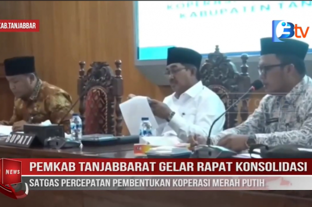 PEMKAB TANJABBARAT GELAR RAPAT KONSOLIDASI SATGAS PERCEPATAN PEMBENTUKAN KOPERASI MERAH PUTIH