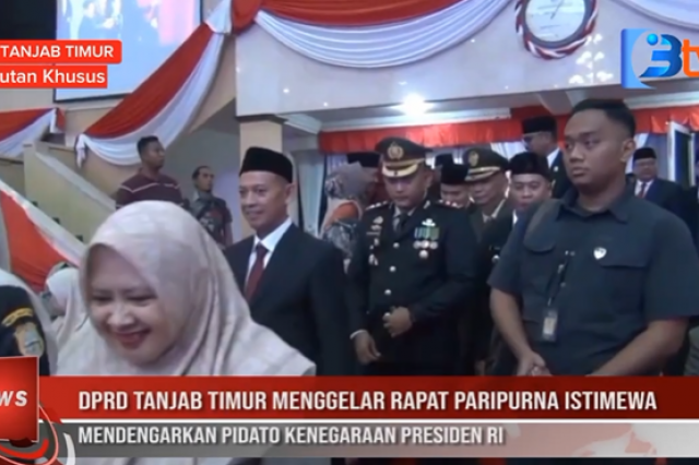DPRD TANJAB TIMUR MENGGELAR RAPAT PARIPURNA ISTIMEWA MENDENGARKAN PIDATO KENEGARAAN PRESIDEN RI