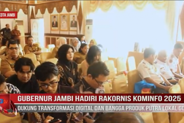 GUBERNUR JAMBI HADIRI RAKORNIS KOMINFO 2025 DUKUNG TRANSFORMASI DIGITAL & BANGGA PRODUK PUTRA LOKAL