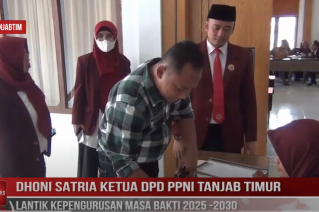 DHONI SATRIA KETUA DPD PPNI TANJAB TIMUR LANTIK KEPENGURUSAN MASA BAKTI 2025 - 2030