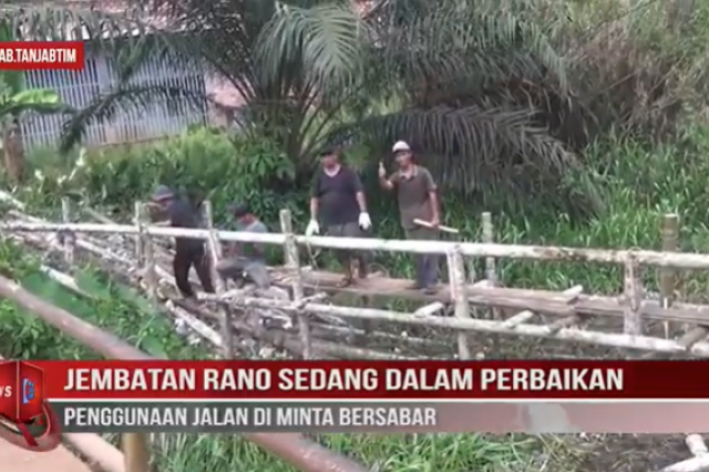 JEMBATAN RANO SEDANG DALAM PERBAIKAN PENGGUNAAN JALAN DI MINTA BERSABAR