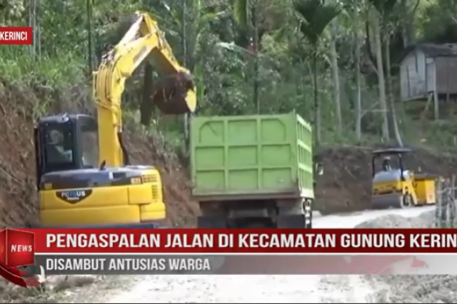 PENGASPALAN JALAN DI KECAMATAN GUNUNG KERINCI DISAMBUT ANTUSIAS WARGA
