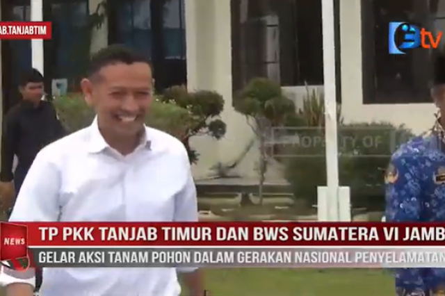 TP PKK TANJABTIM & BWS SUMATERA VI JAMBI GELAR AKSI TANAM POHON GERAKAN NASIONAL PENYELAMATAN AIR