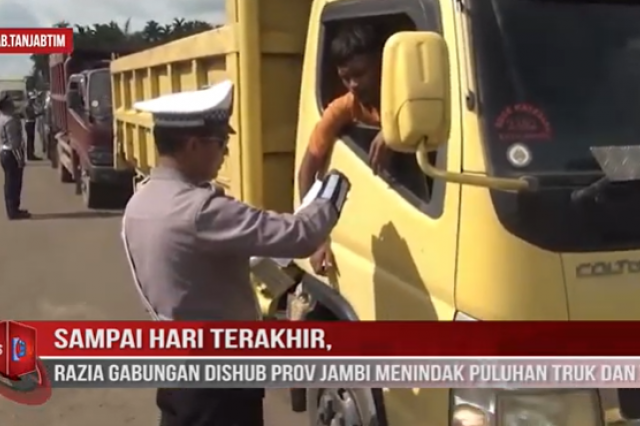 SAMPAI HARI TERAKHIR, RAZIA GABUNGAN DISHUB PROVINSI JAMBI MENINDAK PULUHAN TRUK DAN TRAVEL
