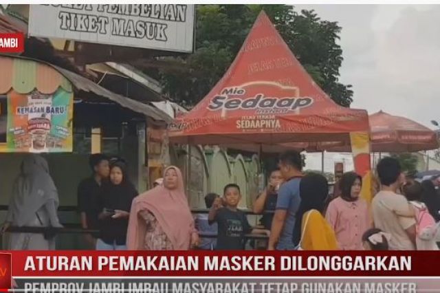ATURAN PEMAKAIAN MASKER DILONGGARKAN, PEMPROV JAMBI IMBAU MASYARAKAT TETAP GUNAKAN MASKER