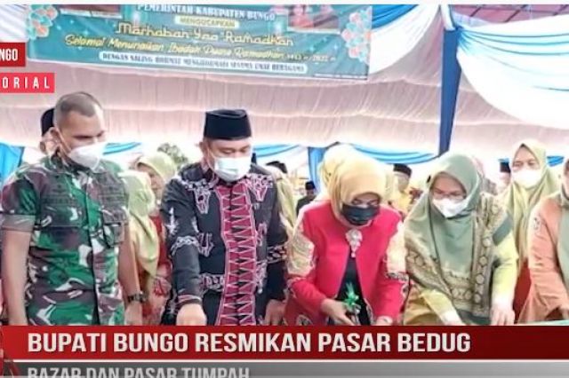 BUPATI BUNGO RESMIKAN PASAR BEDUG, BAZAR DAN PASAR TUMPAH