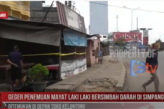 GEGER PENEMUAN MAYAT LAKI LAKI BERSIMBAH DARAH DI SIMPANG RIMBO
