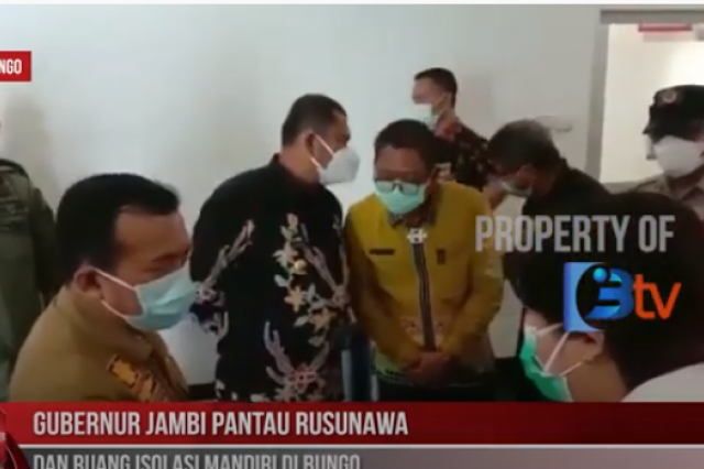GUBERNUR JAMBI PANTAU RUSUNAWA DAN RUANG ISOLASI MANDIRI DI BUNGO
