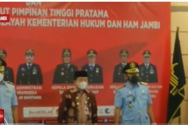 GUBERNUR JAMBI HADIRI PISAH SERTIJAB KANWIL KEMENKUM HAM