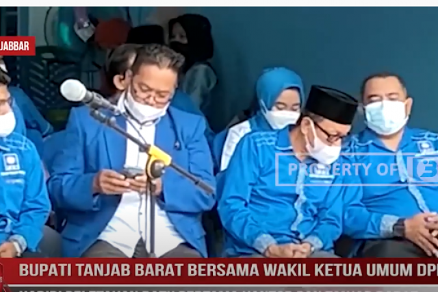 BUPATI TANJABBAR BERSAMA WAKIL KETUA UMUM DPP PAN HADIRI PELETAKAN BATU PERTAMA KANTOR PAN TANJABBAR