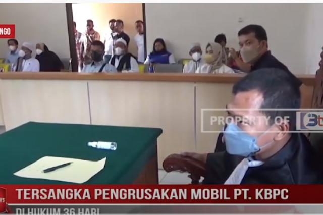 TERSANGKA PENGRUSAKAN MOBIL PT KBPC DI HUKUM 36 HARI