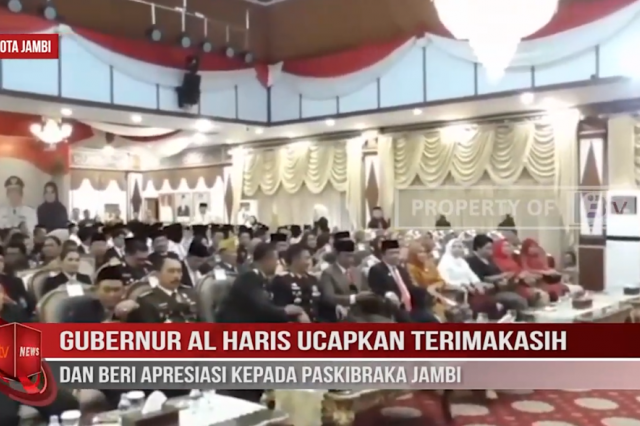 GUBERNUR AL HARIS UCAPKAN TERIMAKASIH DAN BERI APRESIASI KEPADA PASKIBRAKA JAMBI