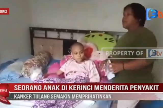 SEORANG ANAK DI KERINCI MENDERITA PENYAKIT KANKER TULANG SEMAKIN MEMPRIHATINKAN