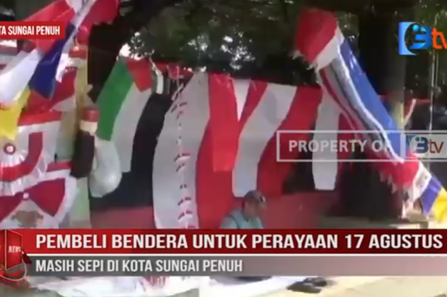 PEMBELI BENDERA UNTUK PERAYAAN 17 AGUSTUS MASIH SEPI DI KOTA SUNGAI PENUH