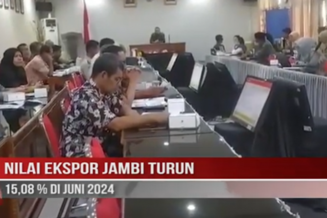 NILAI EKSPOR JAMBI TURUN 15,08 % DI JUNI 2024