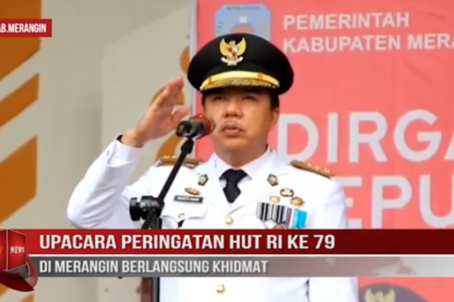 UPACARA PERINGATAN HUT RI KE 79 DI MERANGIN BERLANGSUNG KHIDMAT