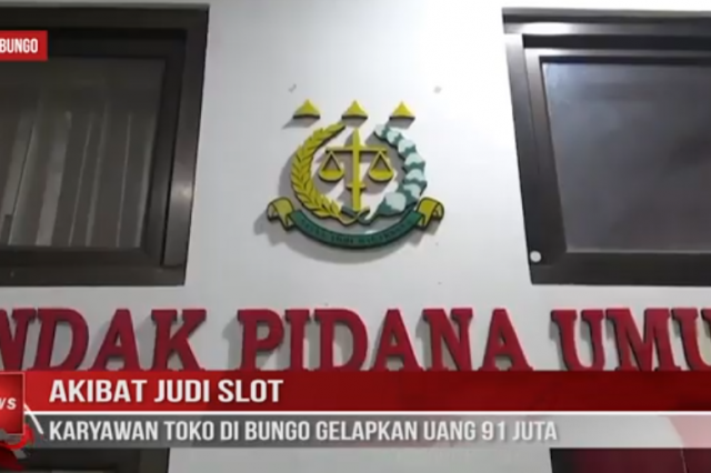AKIBAT JUDI SLOT, KARYAWAN TOKO DI BUNGO GELAPKAN UANG 91 JUTA
