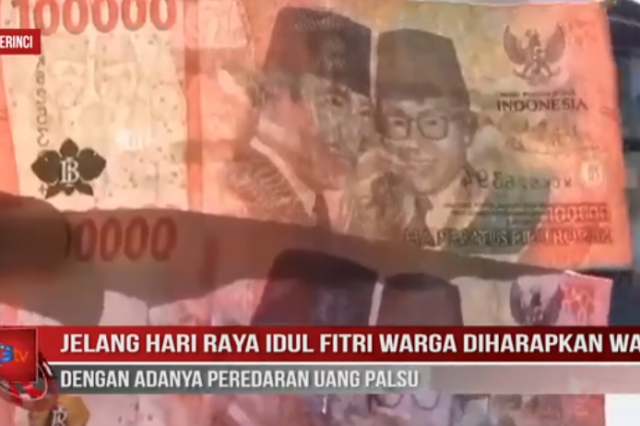 JELANG HARI RAYA IDUL FITRI WARGA DIHARAPKAN WASPADA DENGAN ADANYA PEREDARAN UANG PALSU