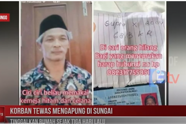 Korban Tewas Mengapung Di Sungai, Tinggalkan Rumah Sejak Tiga Hari Lalu