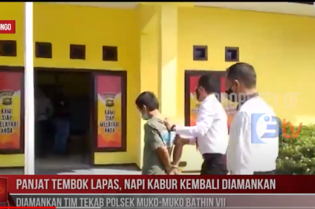 PANJAT TEMBOK LAPAS, NAPI KABUR KEMBALI DIAMANKAN